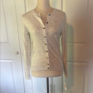 Karen Scott white Speckled Sweater NWT